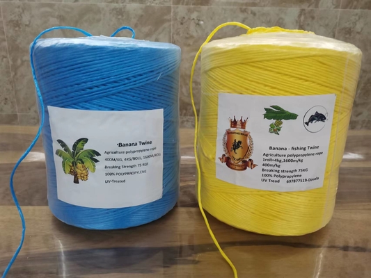 22500 Denier Black Banana Twine Virgin PP Material Twisted and UV Protection 4KG Roll
